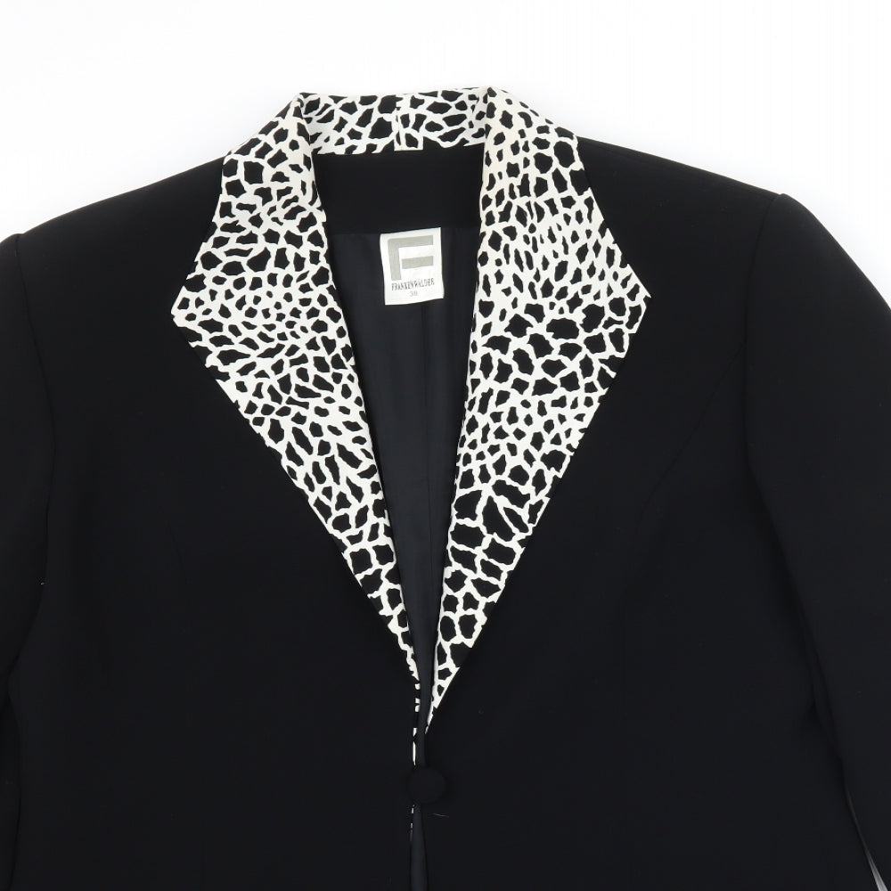 Frakenwalder Mens Black Animal Print  Jacket Blazer Size 38