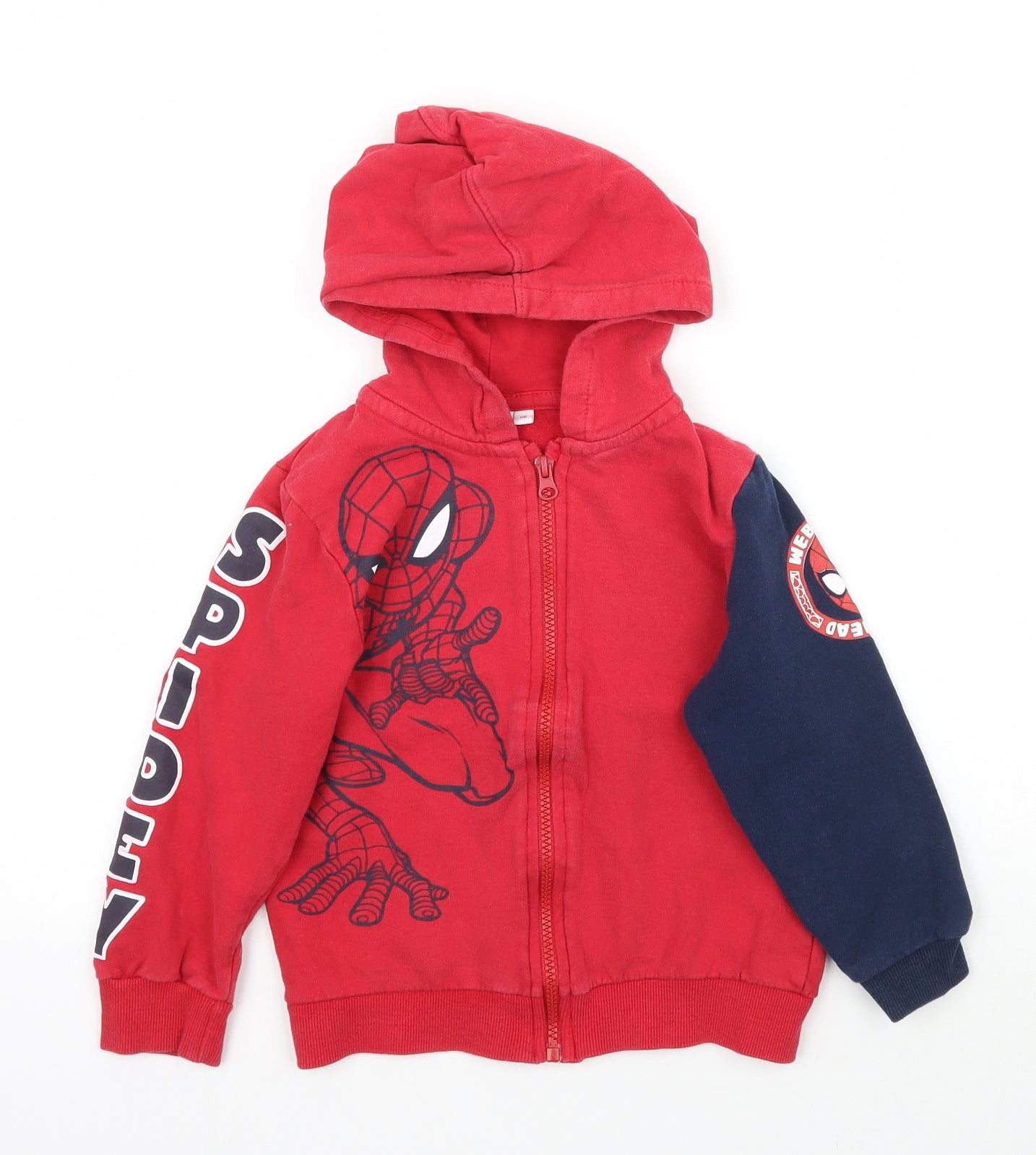Marvel Boys Red   Full Zip Hoodie Size 6-7 Years  - Spiderman