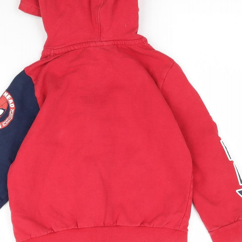 Marvel Boys Red   Full Zip Hoodie Size 6-7 Years  - Spiderman