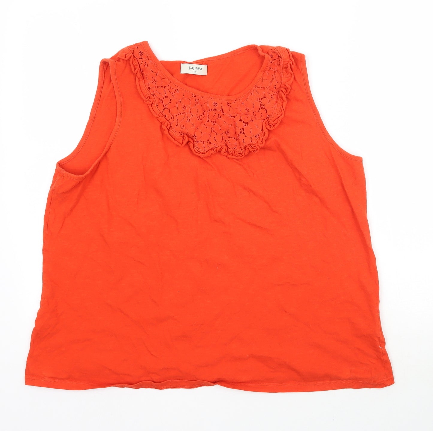 Papaya Womens Orange   Basic Tank Size 16  - Lace detail
