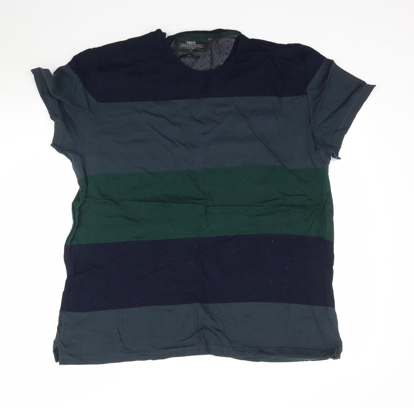NEXT Mens Multicoloured Striped   T-Shirt Size 2XL