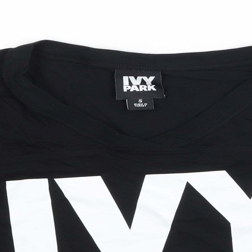 IVY PARK Womens Black   Cropped T-Shirt Size S