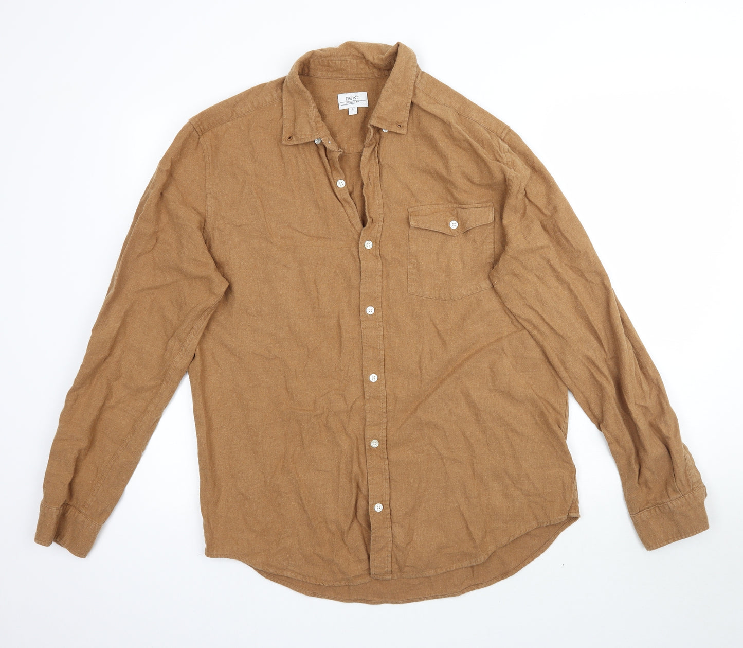NEXT Mens Brown    Button-Up Size L