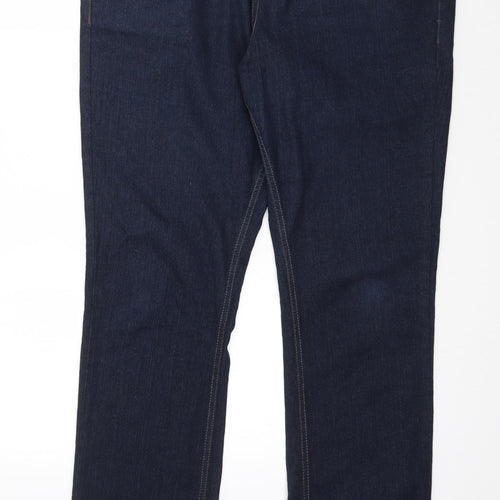 Preworn Womens Blue  Denim Straight Jeans Size 16 L34 in