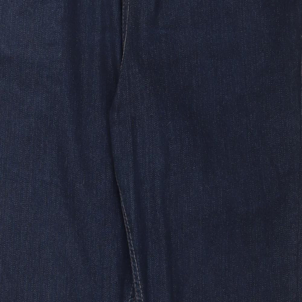 Preworn Womens Blue  Denim Straight Jeans Size 16 L34 in
