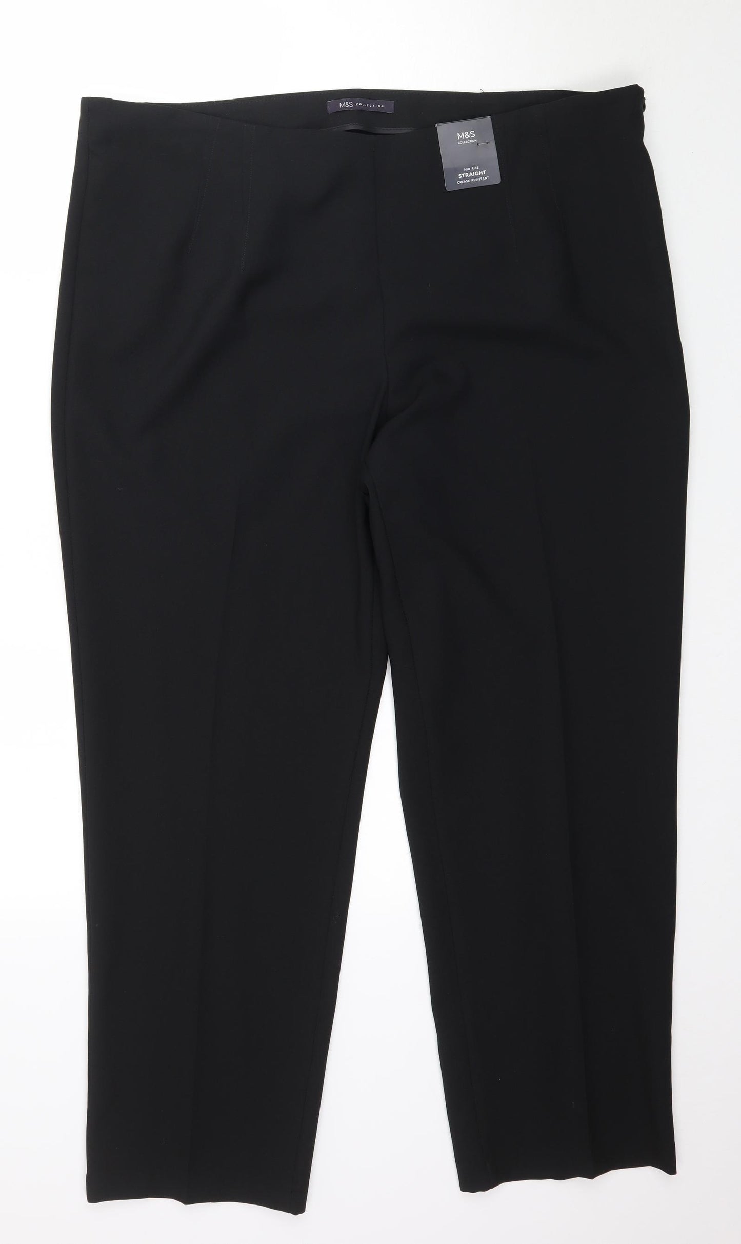 Marks and Spencer Womens Black   Trousers  Size 20 L29 in - Work Office