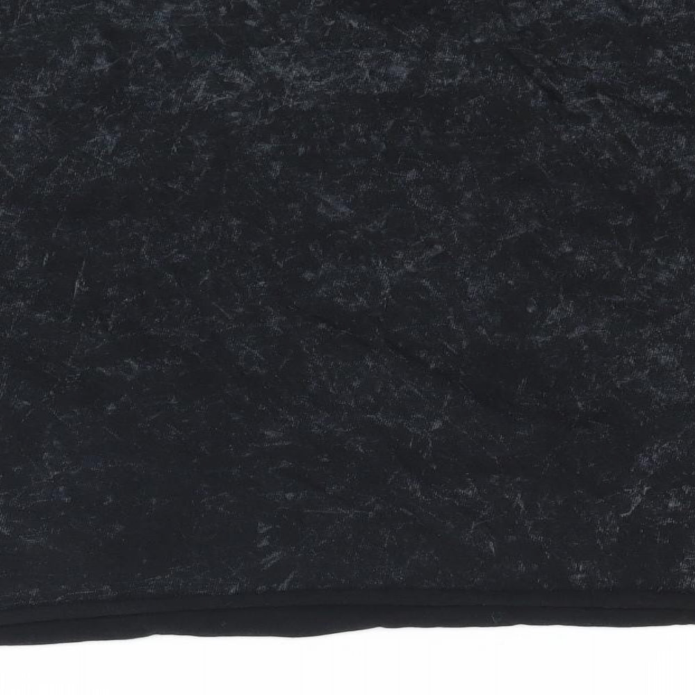 Boohoo Womens Black   Cropped T-Shirt Size L  - Marled/Marble effect