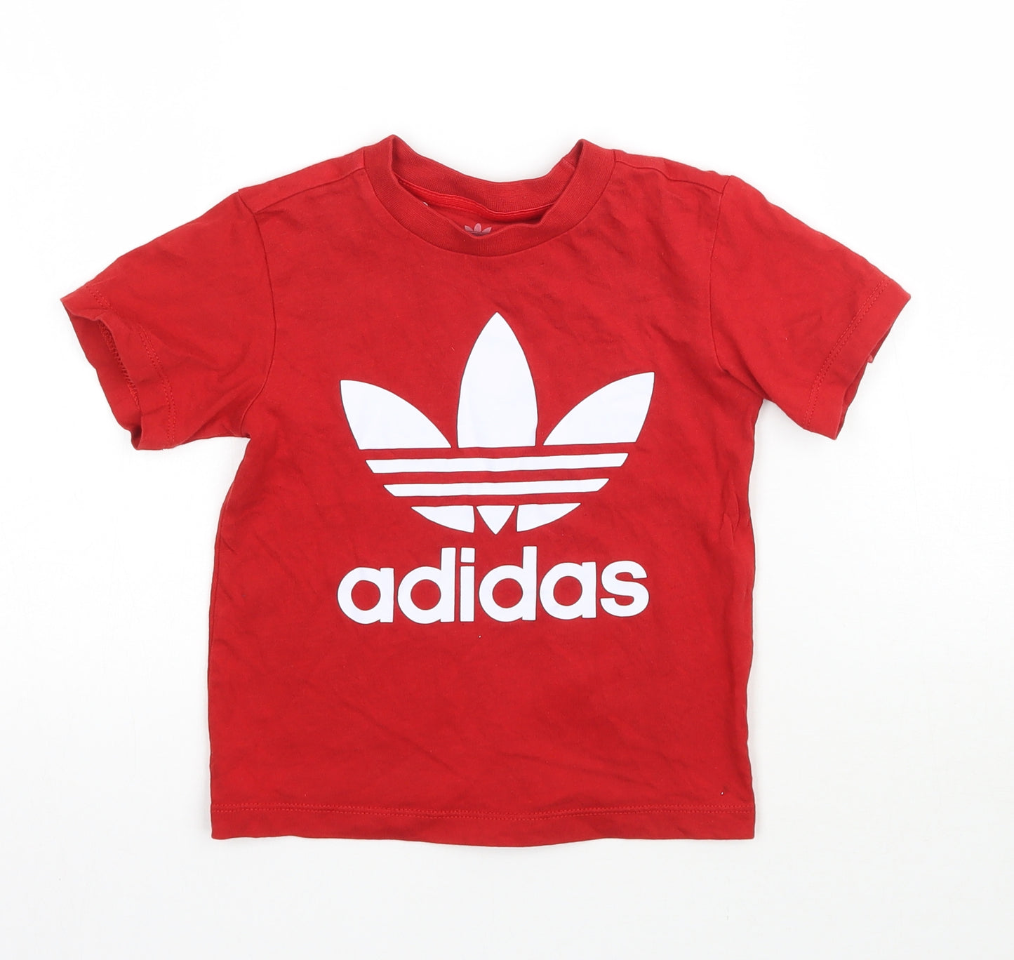 adidas Boys Red   Basic T-Shirt Size 3-4 Years
