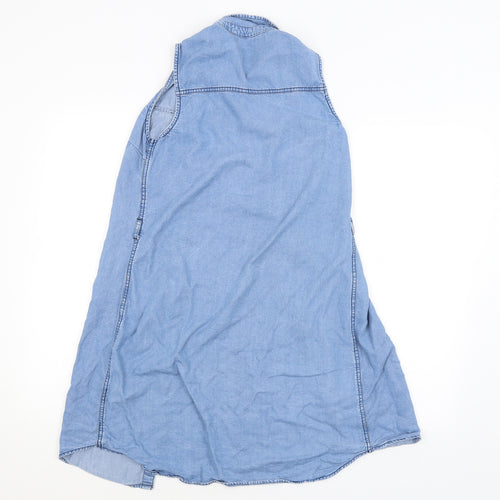 BY VERY Womens Blue   Basic Button-Up Size 8