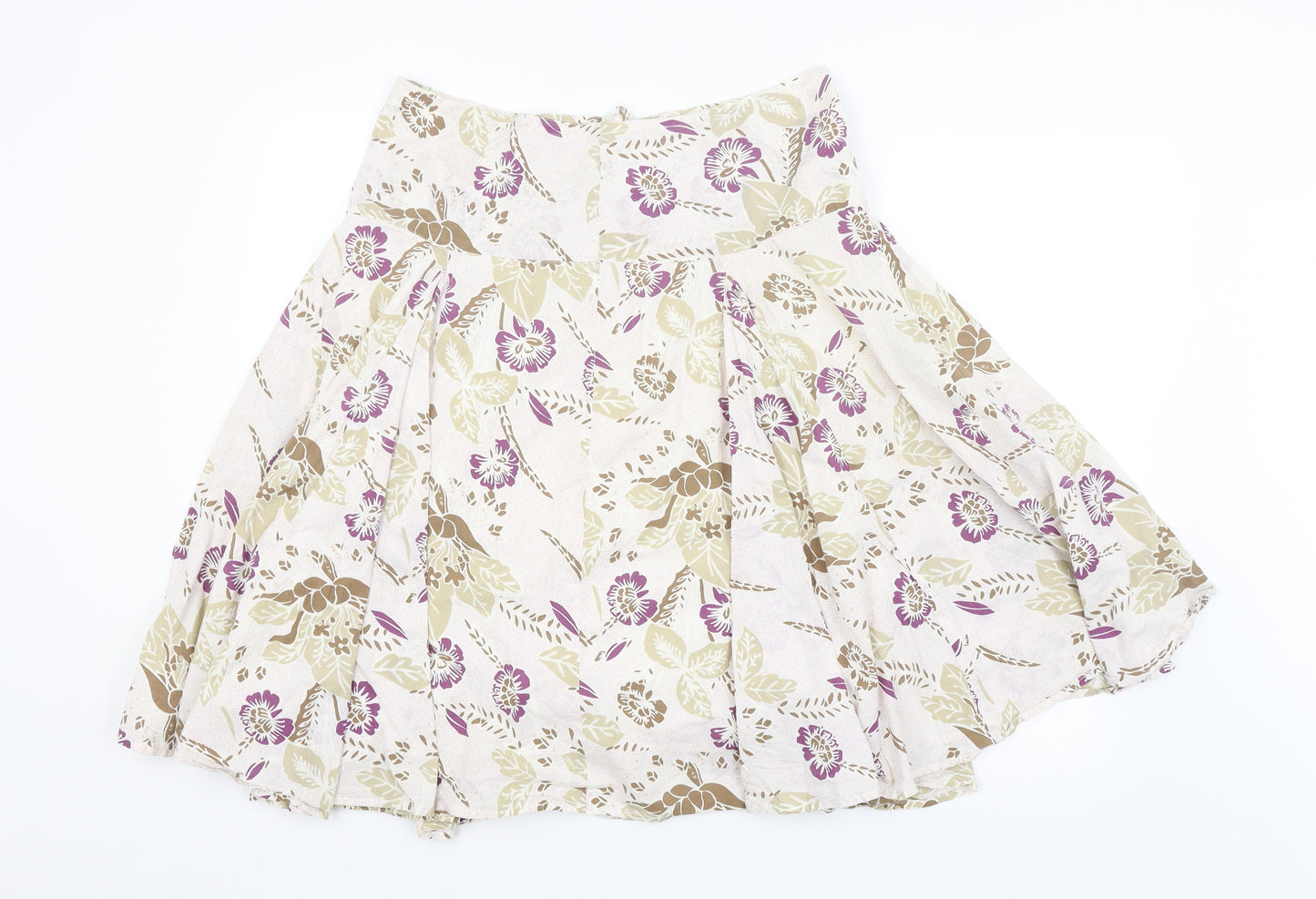 George Womens Beige Floral  A-Line Skirt Size 12