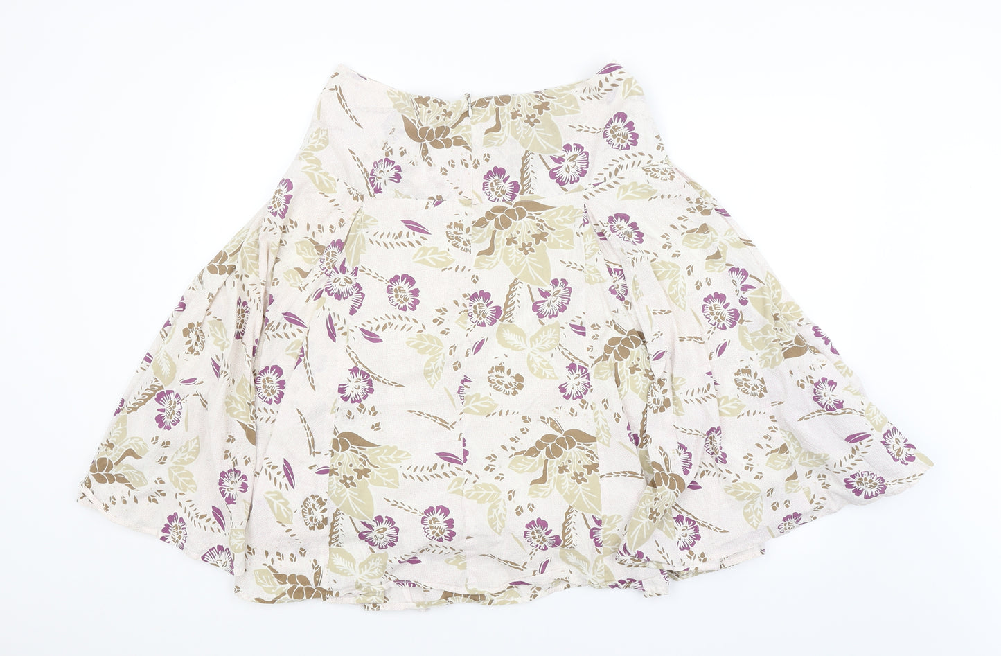 George Womens Beige Floral  A-Line Skirt Size 12