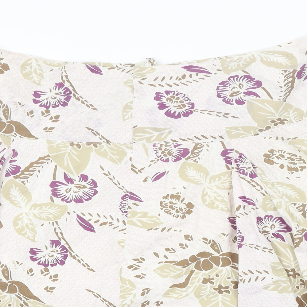 George Womens Beige Floral  A-Line Skirt Size 12