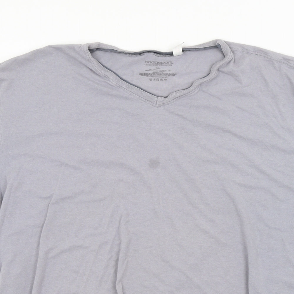 Bridgeport Mens Grey   Basic T-Shirt Size XL