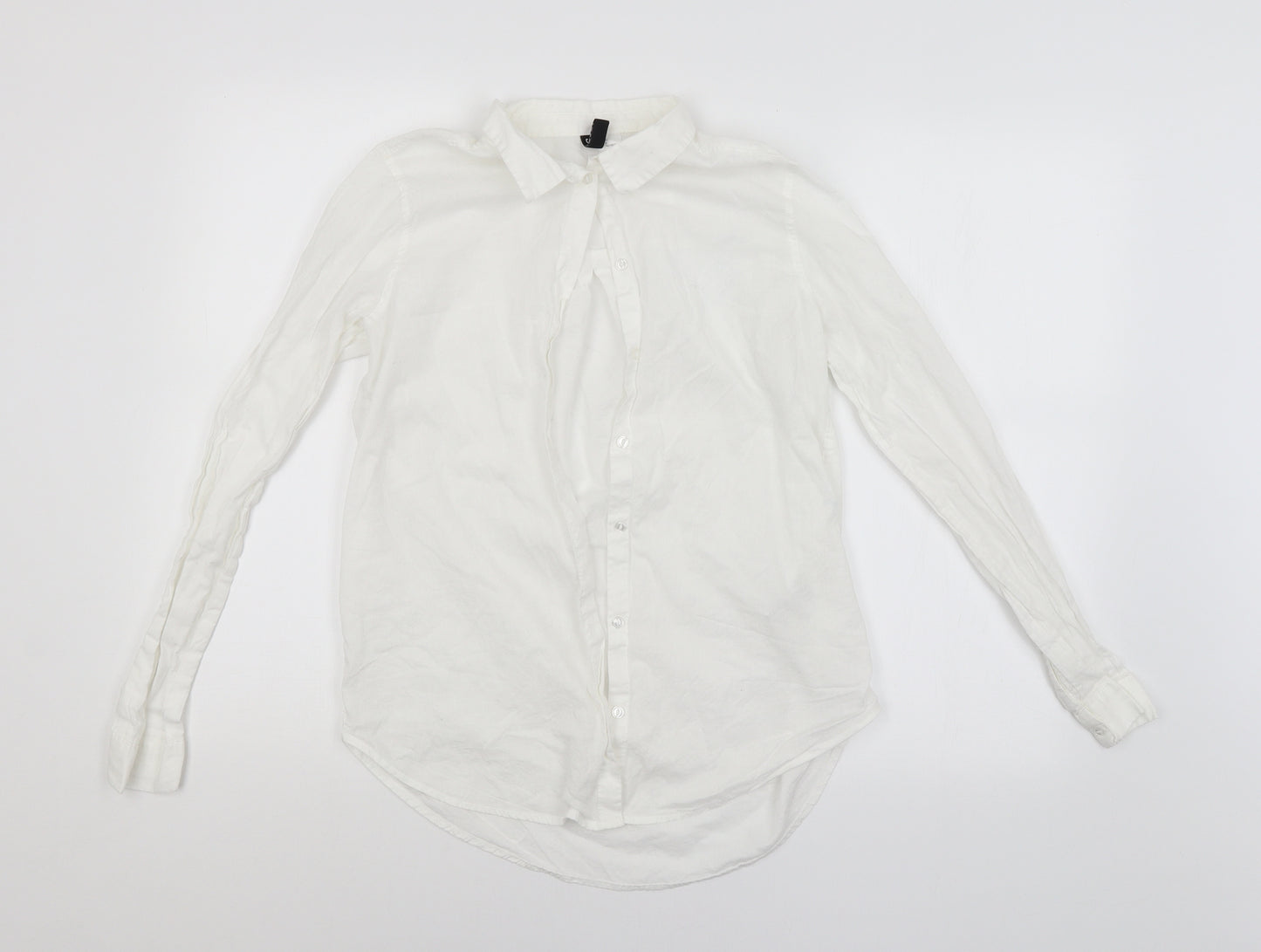 H&M Womens White   Basic Button-Up Size 6