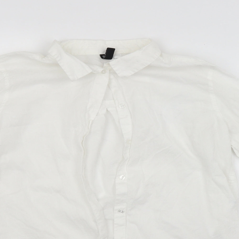 H&M Womens White   Basic Button-Up Size 6