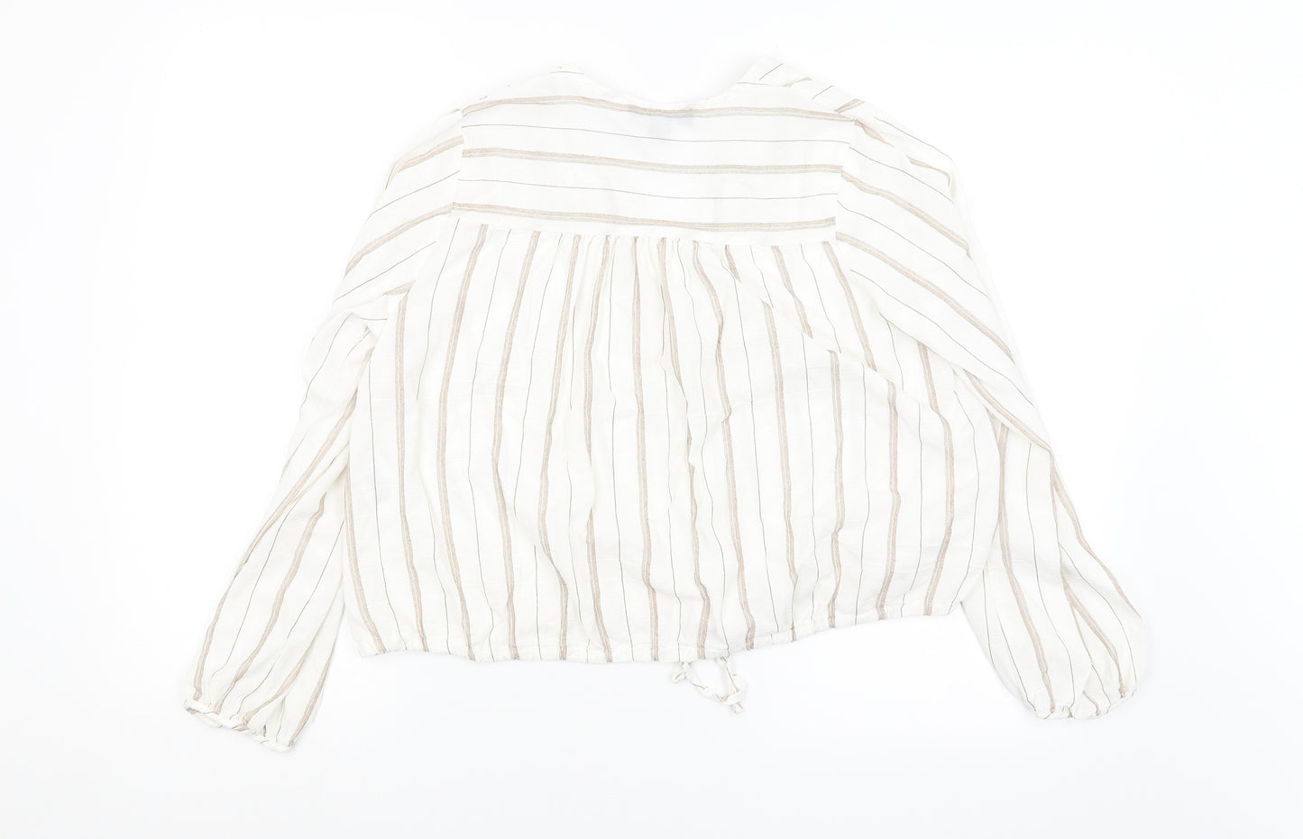 Primark Womens White Striped  Basic Blouse Size 10