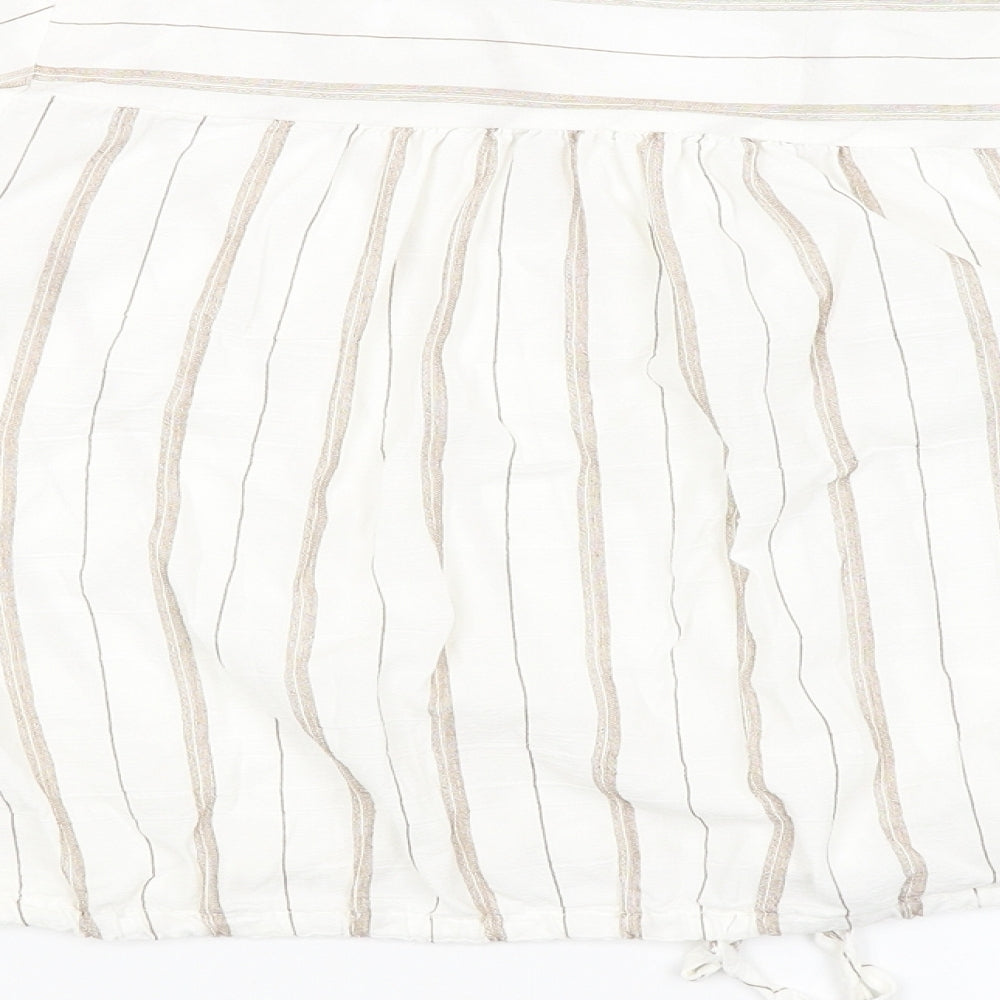 Primark Womens White Striped  Basic Blouse Size 10