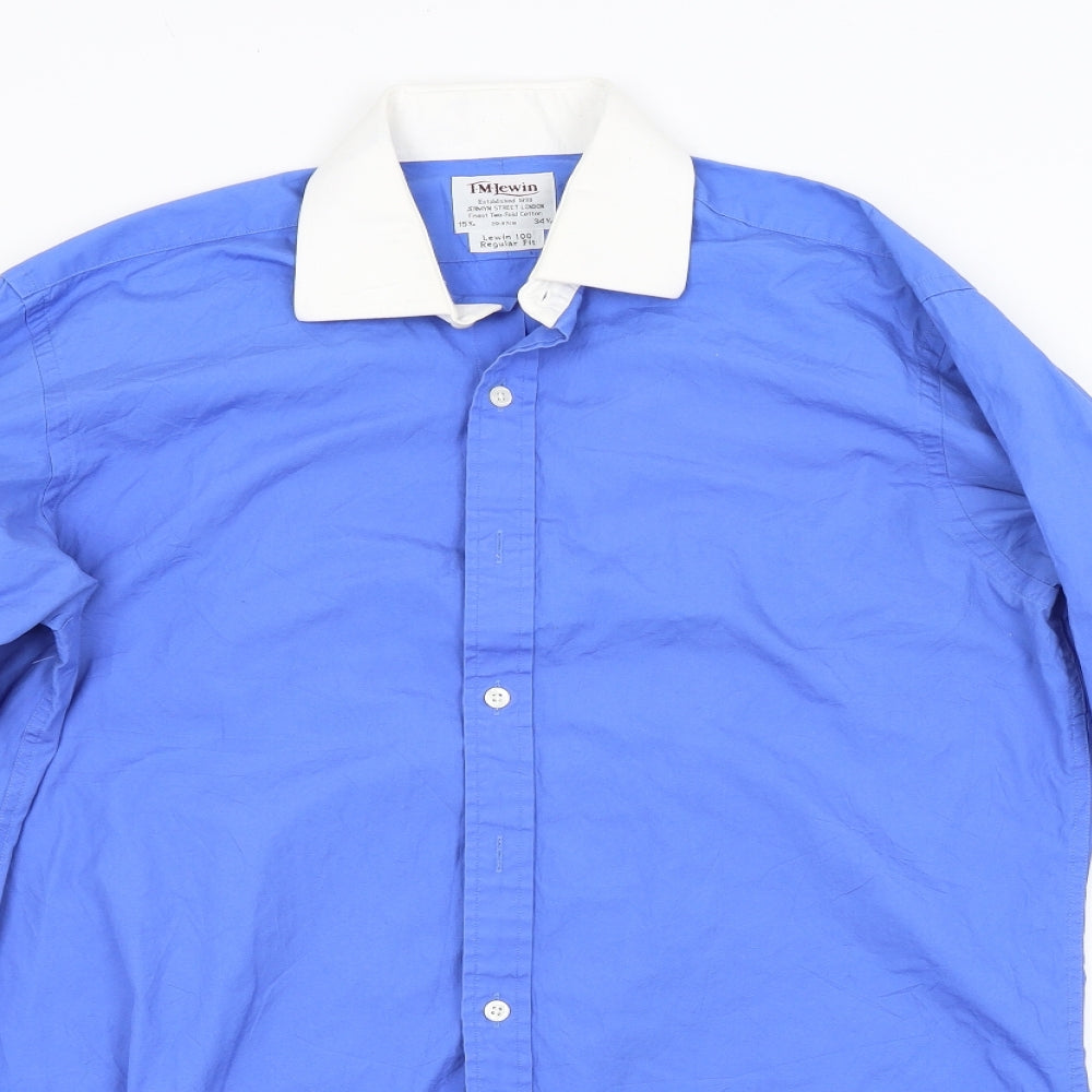 TM LEWIN Mens Blue    Dress Shirt Size 15.5