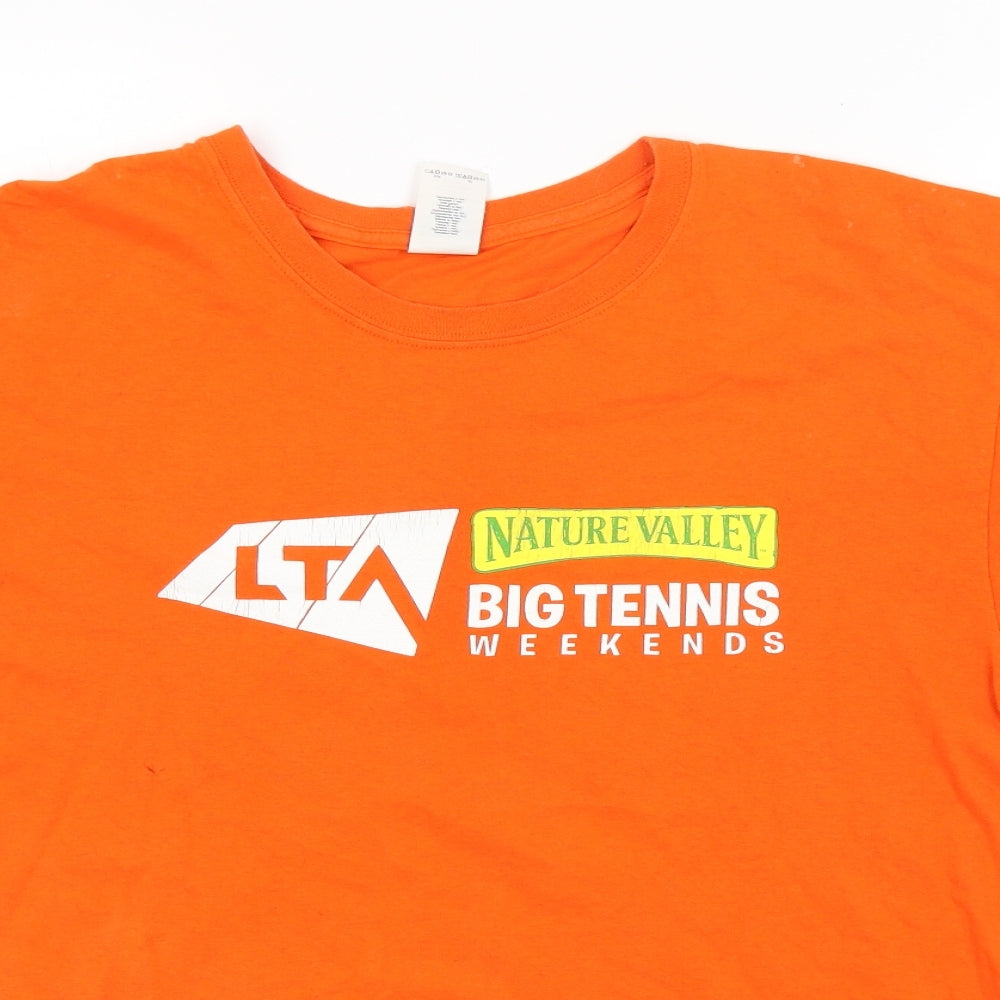 Preworn Mens Orange    T-Shirt Size L