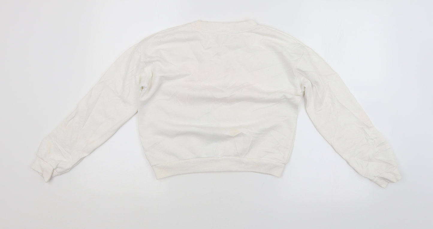 Primark Girls White   Pullover Sweatshirt Size 11-12 Years  - NOPE