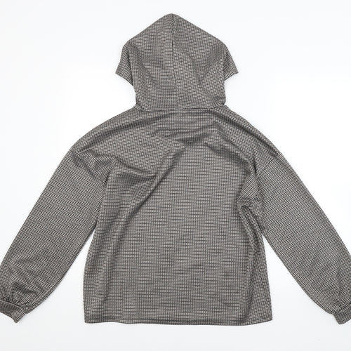 Papaya Womens Multicoloured Check  Pullover Hoodie Size M