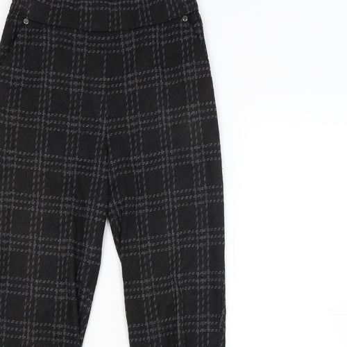 Bonmarché Womens Black Check  Trousers  Size 10 L24 in