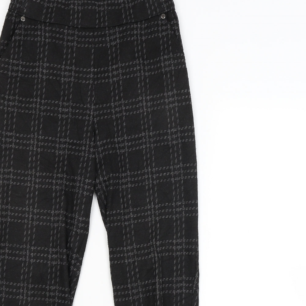 Bonmarché Womens Black Check  Trousers  Size 10 L24 in