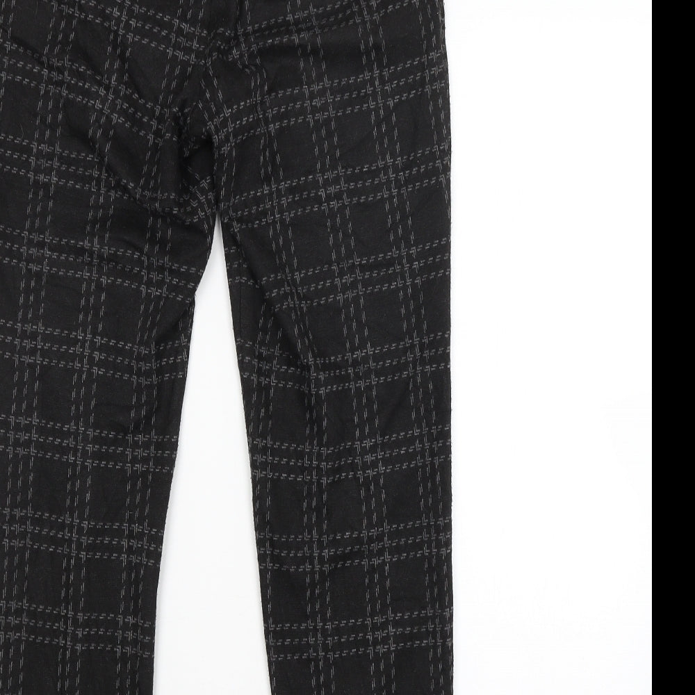 Bonmarché Womens Black Check  Trousers  Size 10 L24 in