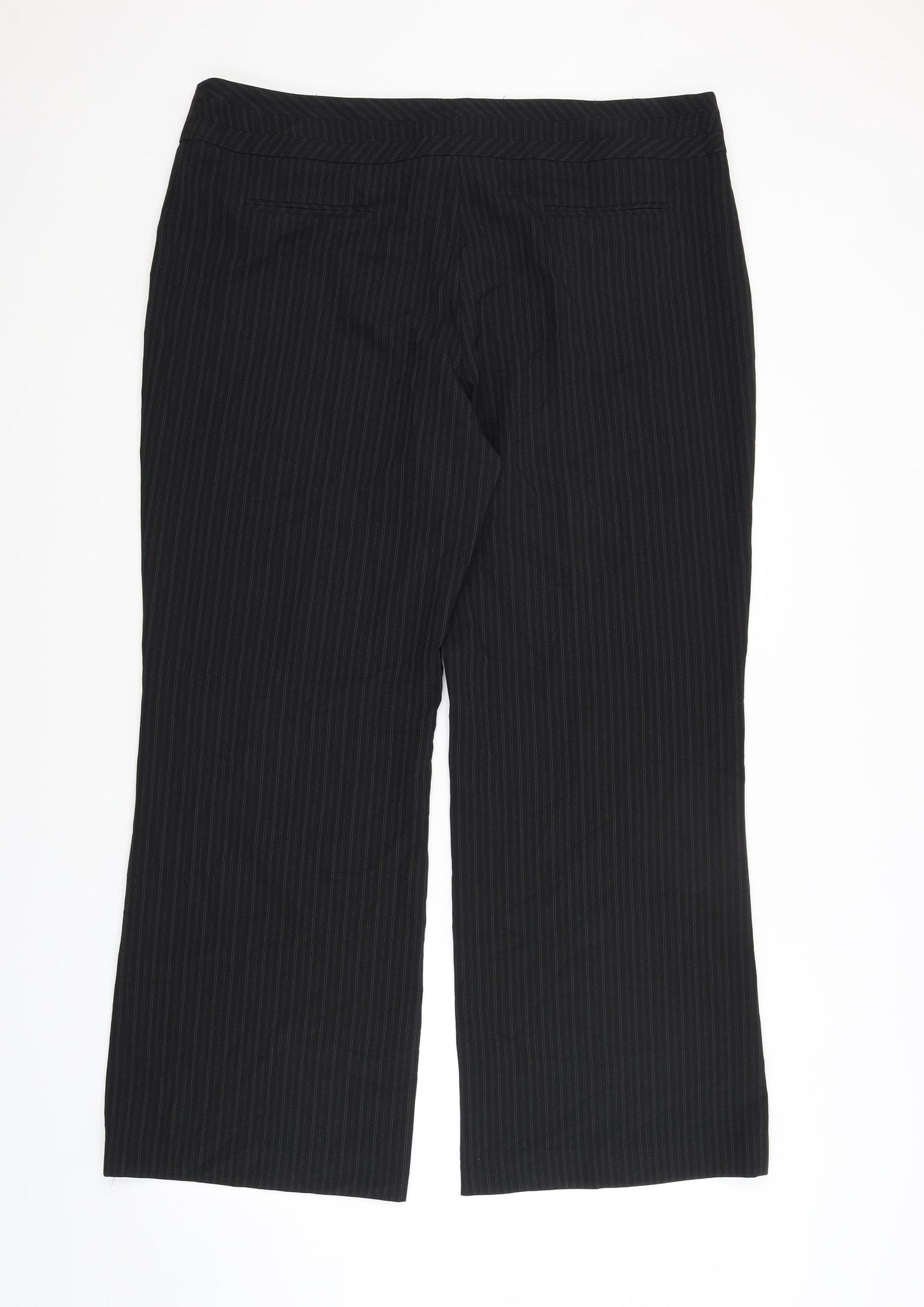 Debenhams Womens Black Striped  Trousers  Size 18 L30 in