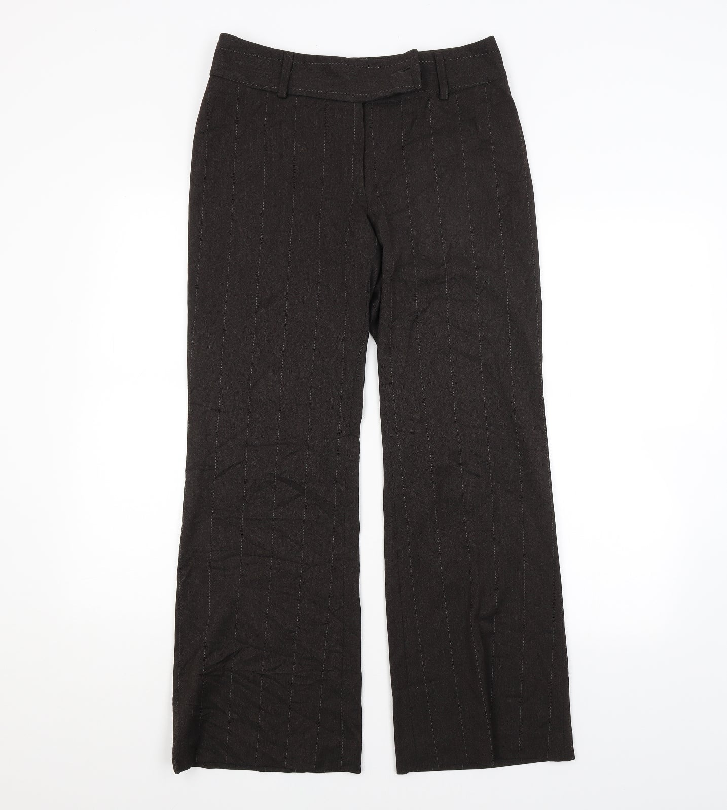 NEXT Womens Brown Striped  Trousers  Size 10 L28 in