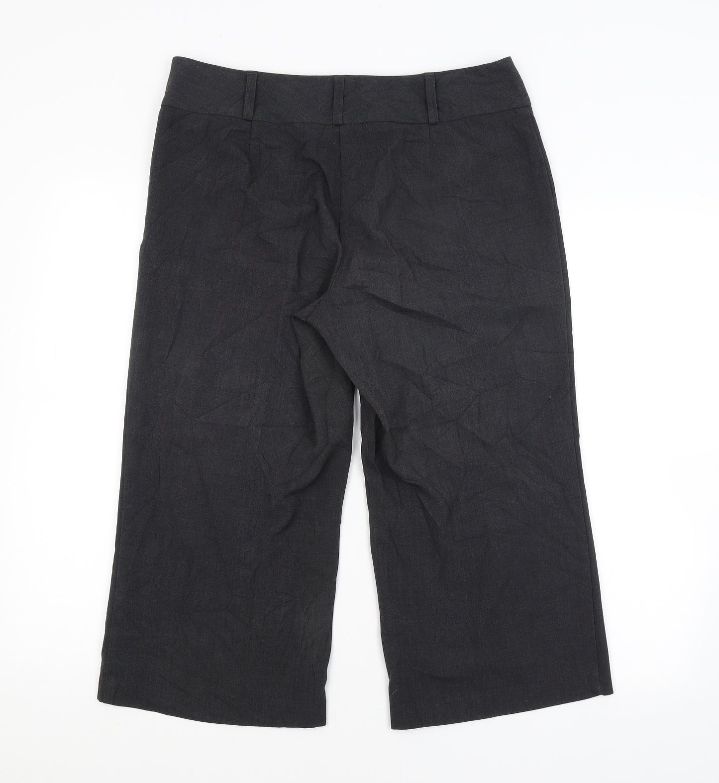 M&S Womens Grey   Cropped Trousers Size 12 L20 in