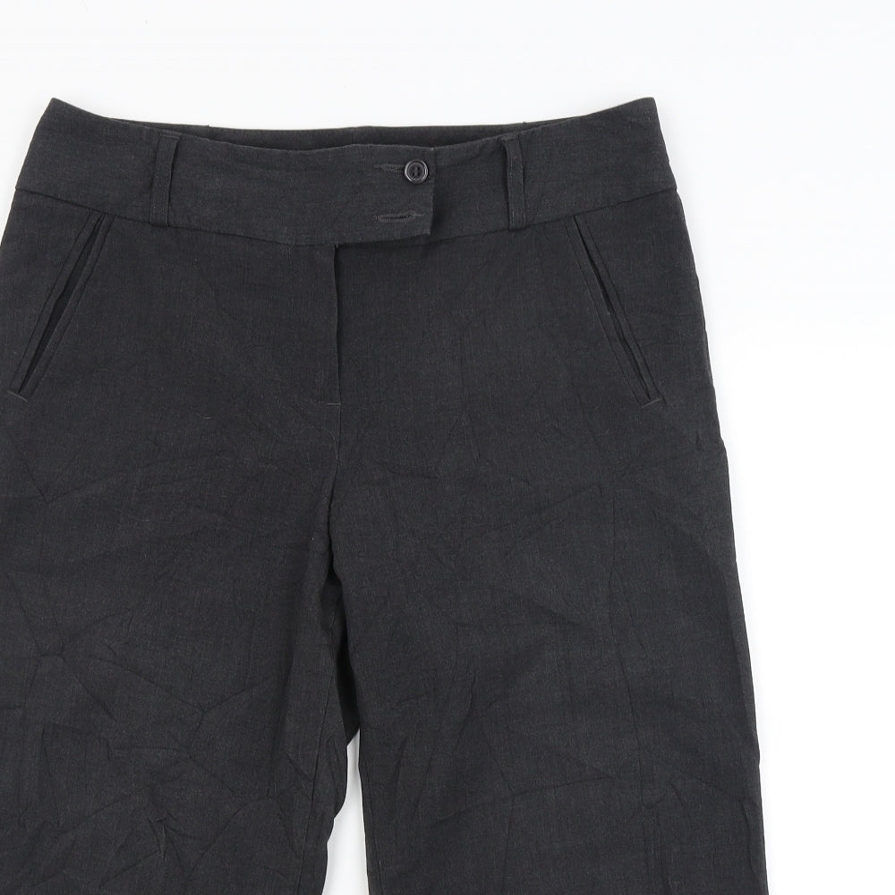 M&S Womens Grey   Cropped Trousers Size 12 L20 in