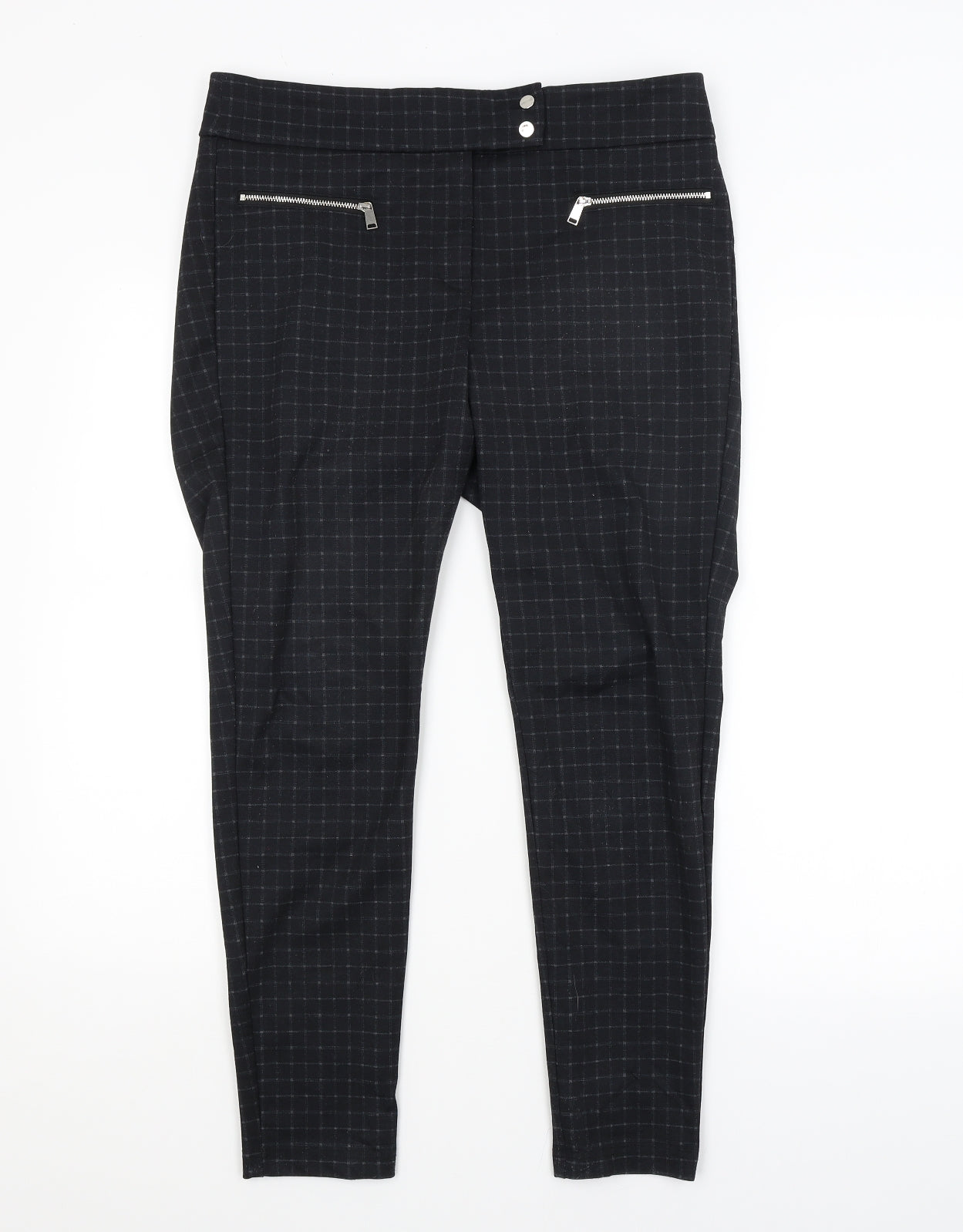 George Womens Grey Check  Trousers  Size 12 L26 in