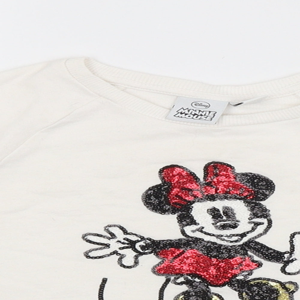 Disney Girls White   Pullover Jumper Size 4-5 Years  - MINNIE MOUSE