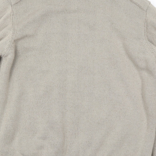 Matalan Mens Beige  Knit Full Zip Jumper Size L