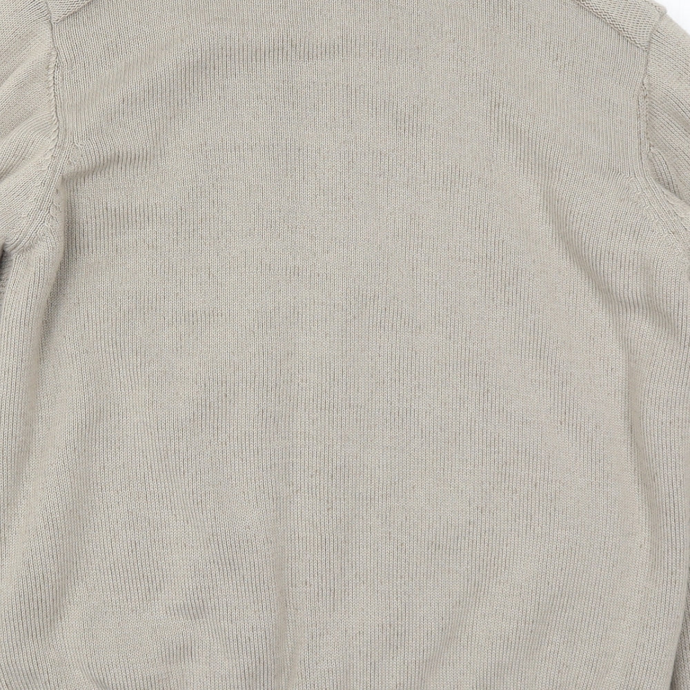 Matalan Mens Beige  Knit Full Zip Jumper Size L