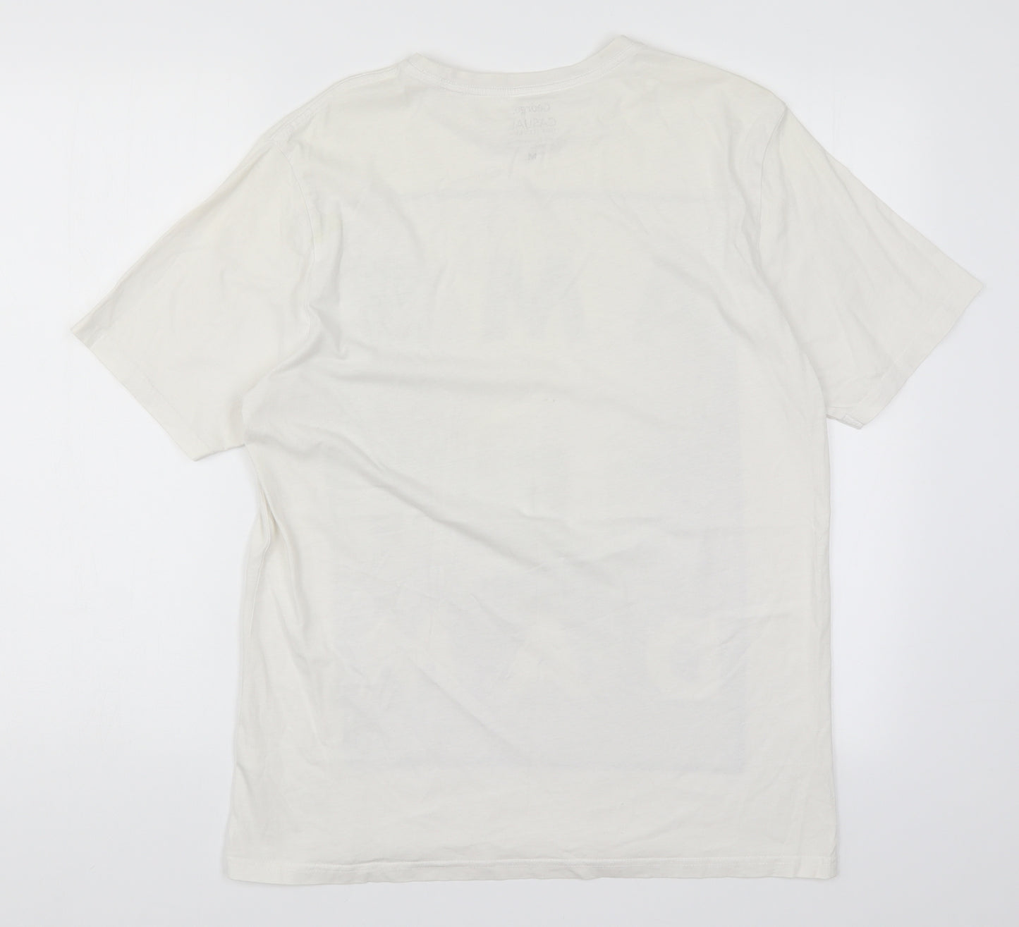 George Mens White    T-Shirt Size M  - Amsterdam