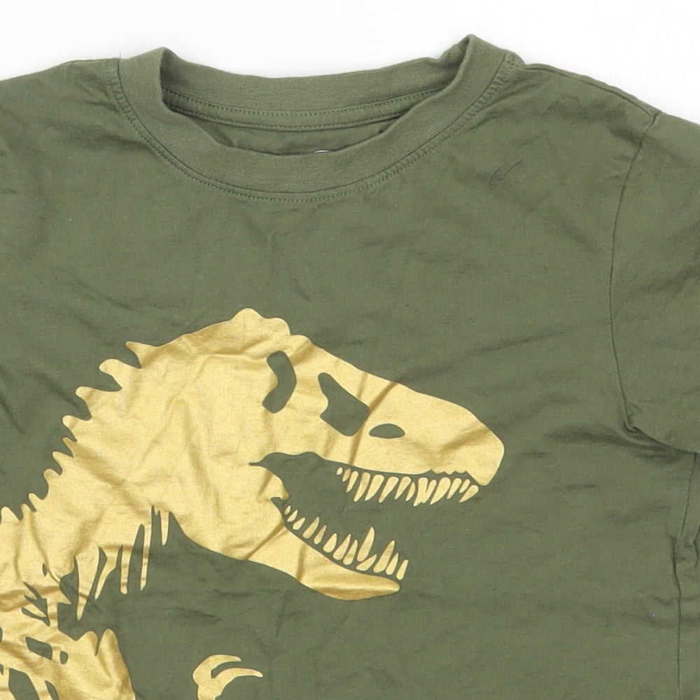 Primark Boys Green   Basic T-Shirt Size 7-8 Years  - Jurassic Park