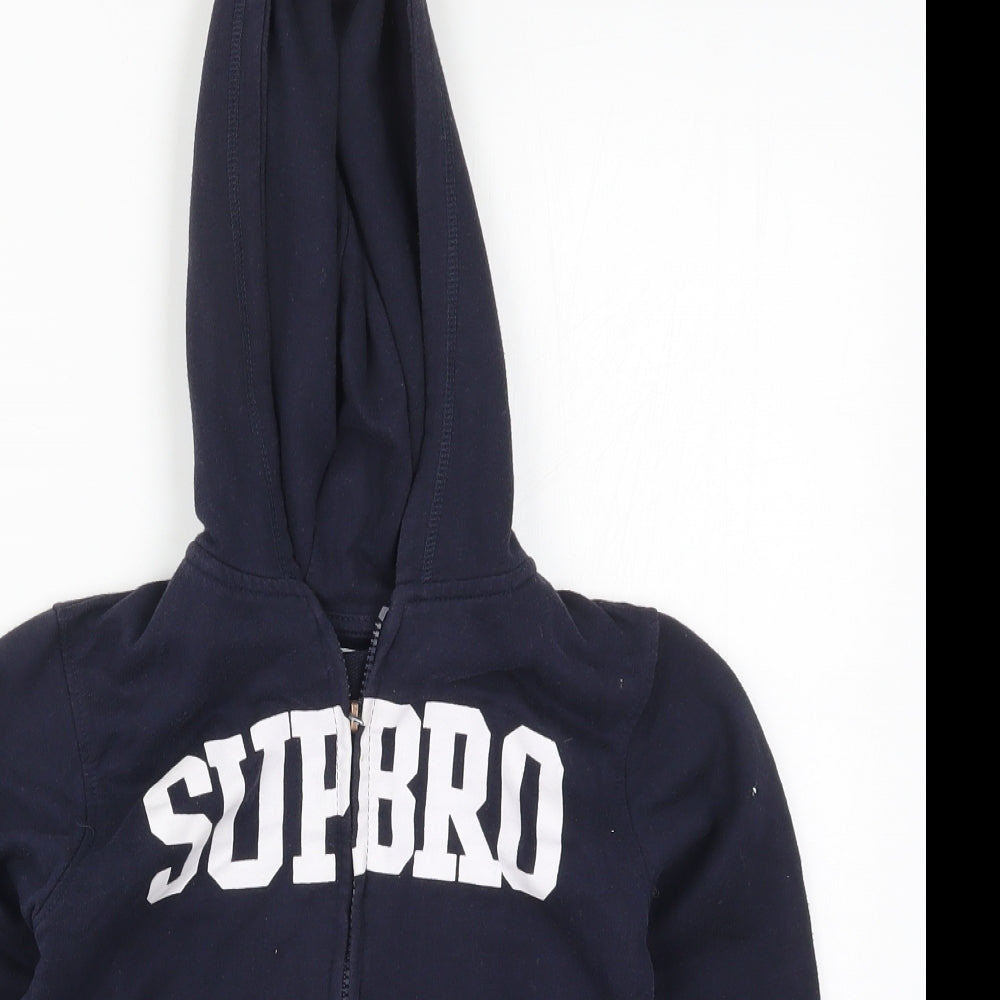 Minoti Boys Blue   Full Zip Hoodie Size 8-9 Years  - Sup Bro