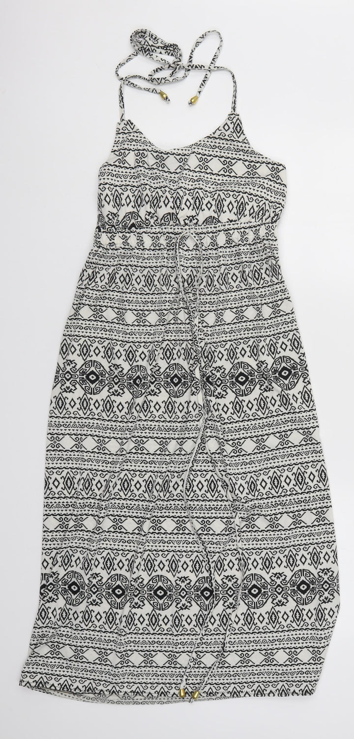 Amber Krystal Womens White Geometric Tank Dress Size M