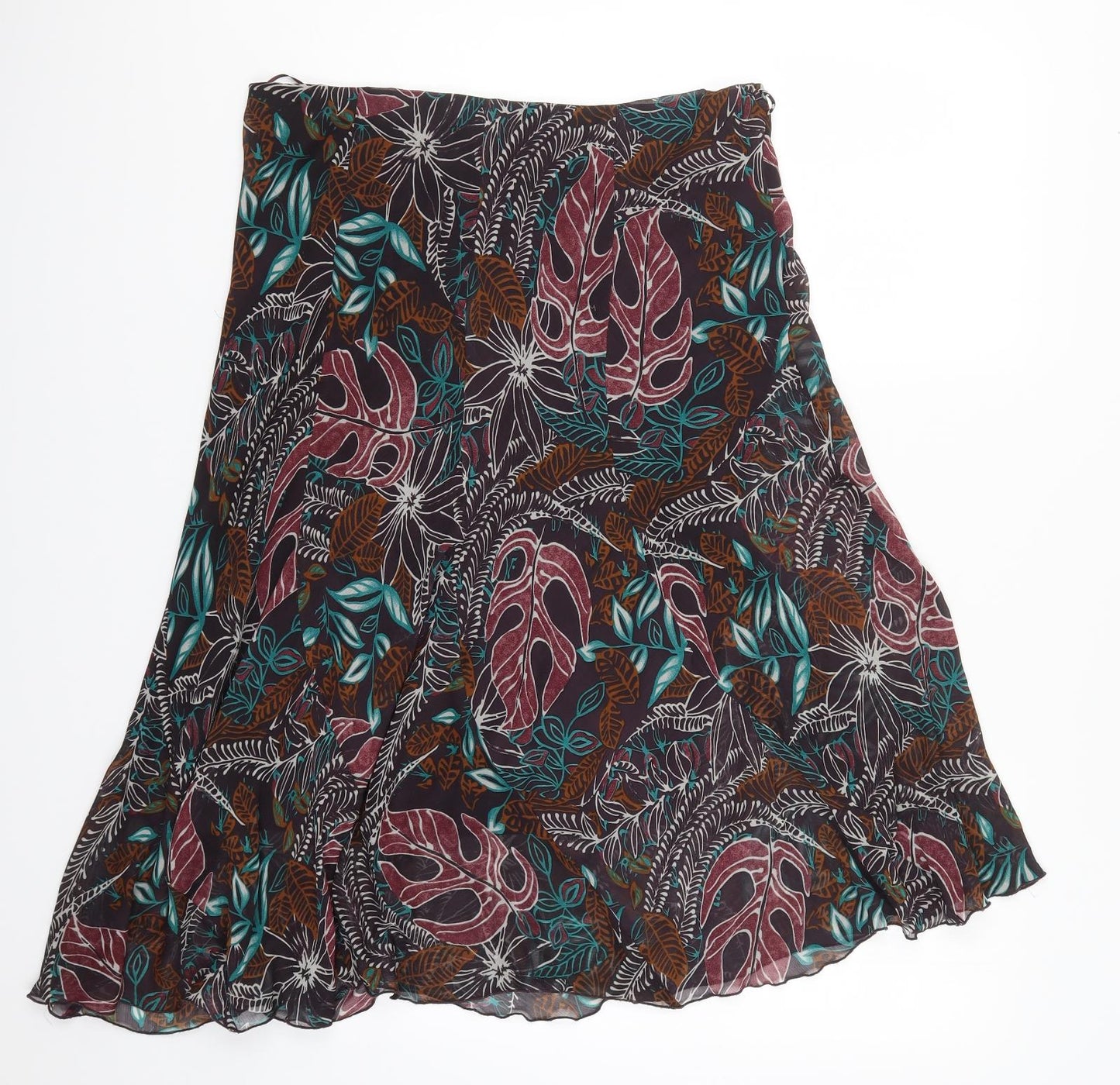 Bonmarché Womens Purple Floral  A-Line Skirt Size 16