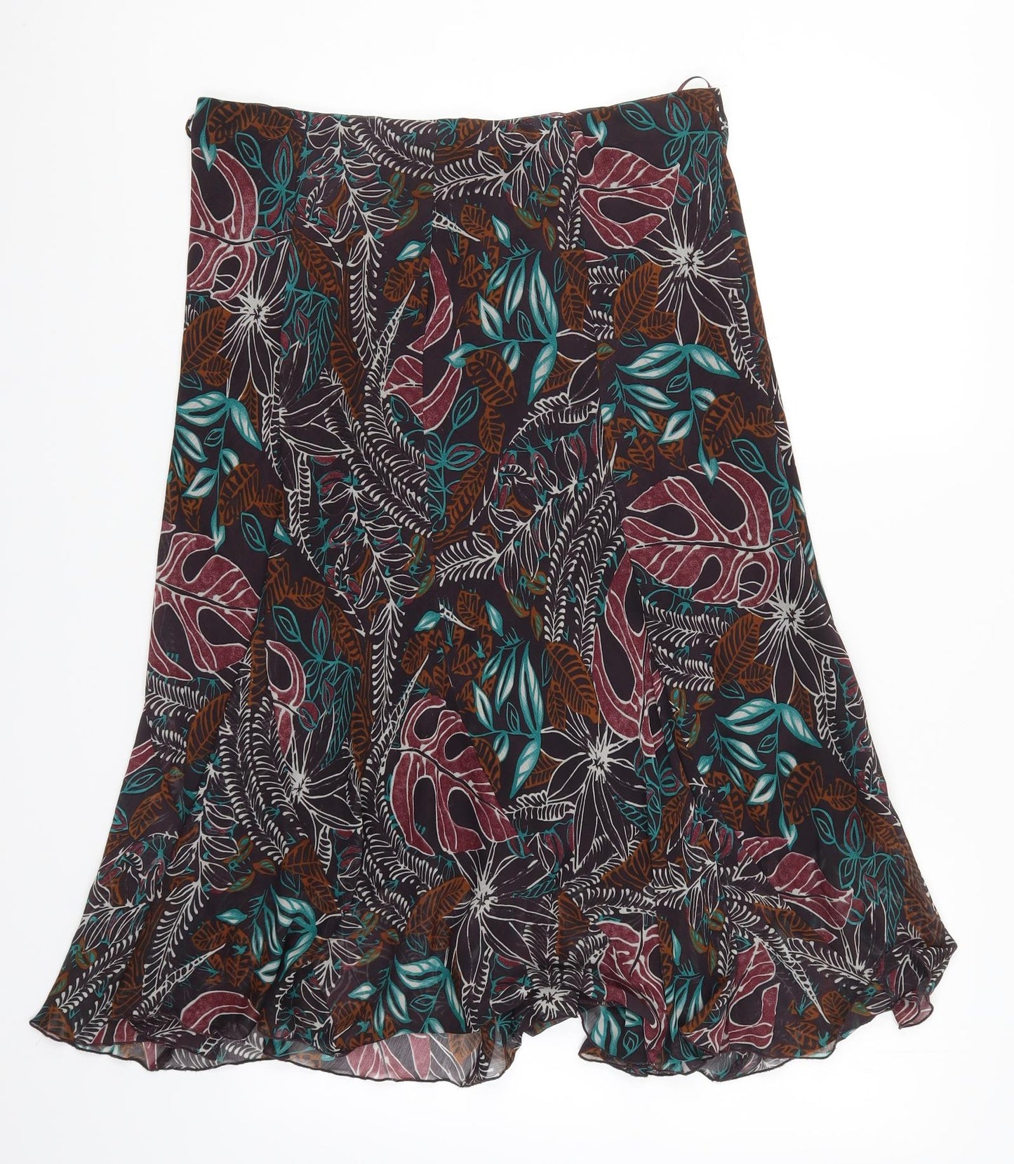 Bonmarché Womens Purple Floral  A-Line Skirt Size 16