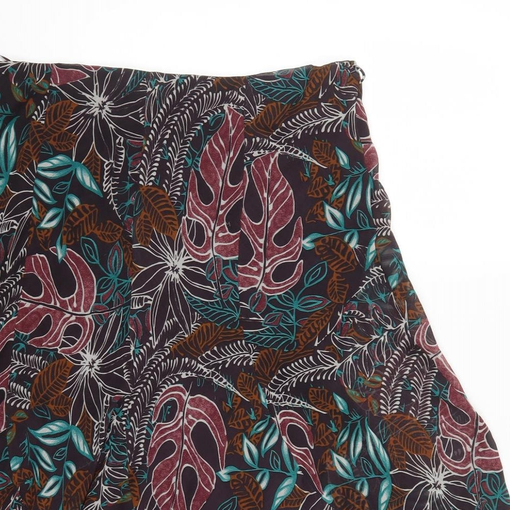 Bonmarché Womens Purple Floral  A-Line Skirt Size 16