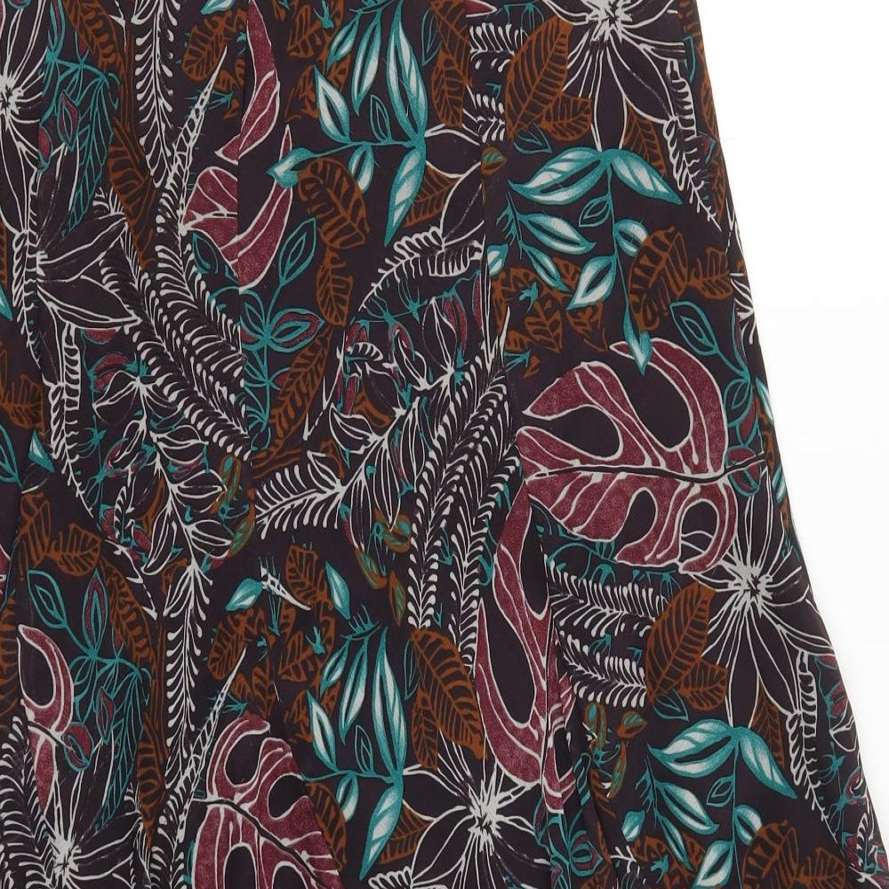Bonmarché Womens Purple Floral  A-Line Skirt Size 16