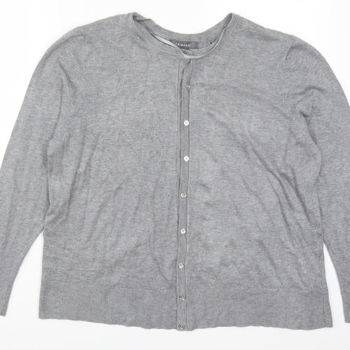 Primark Womens Grey  Knit Cardigan Jumper Size 22