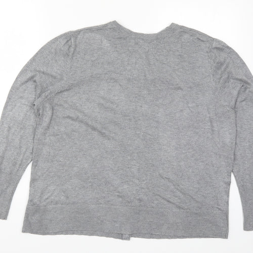 Primark Womens Grey  Knit Cardigan Jumper Size 22