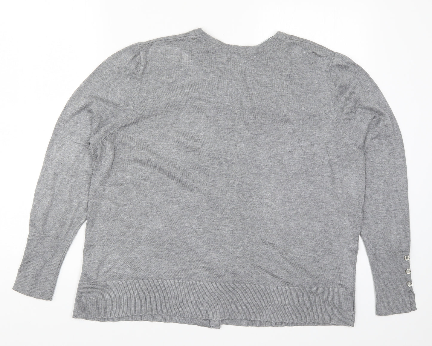 Primark Womens Grey  Knit Cardigan Jumper Size 22