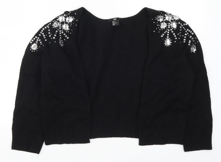 H&M Womens Black Knit Cardigan Jumper Size M