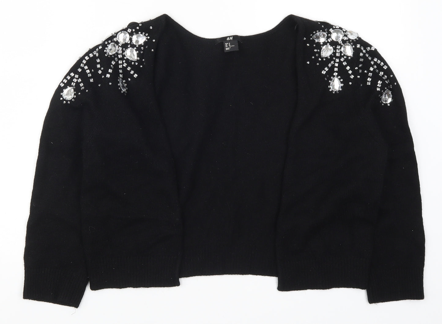 H&M Womens Black  Knit Cardigan Jumper Size M