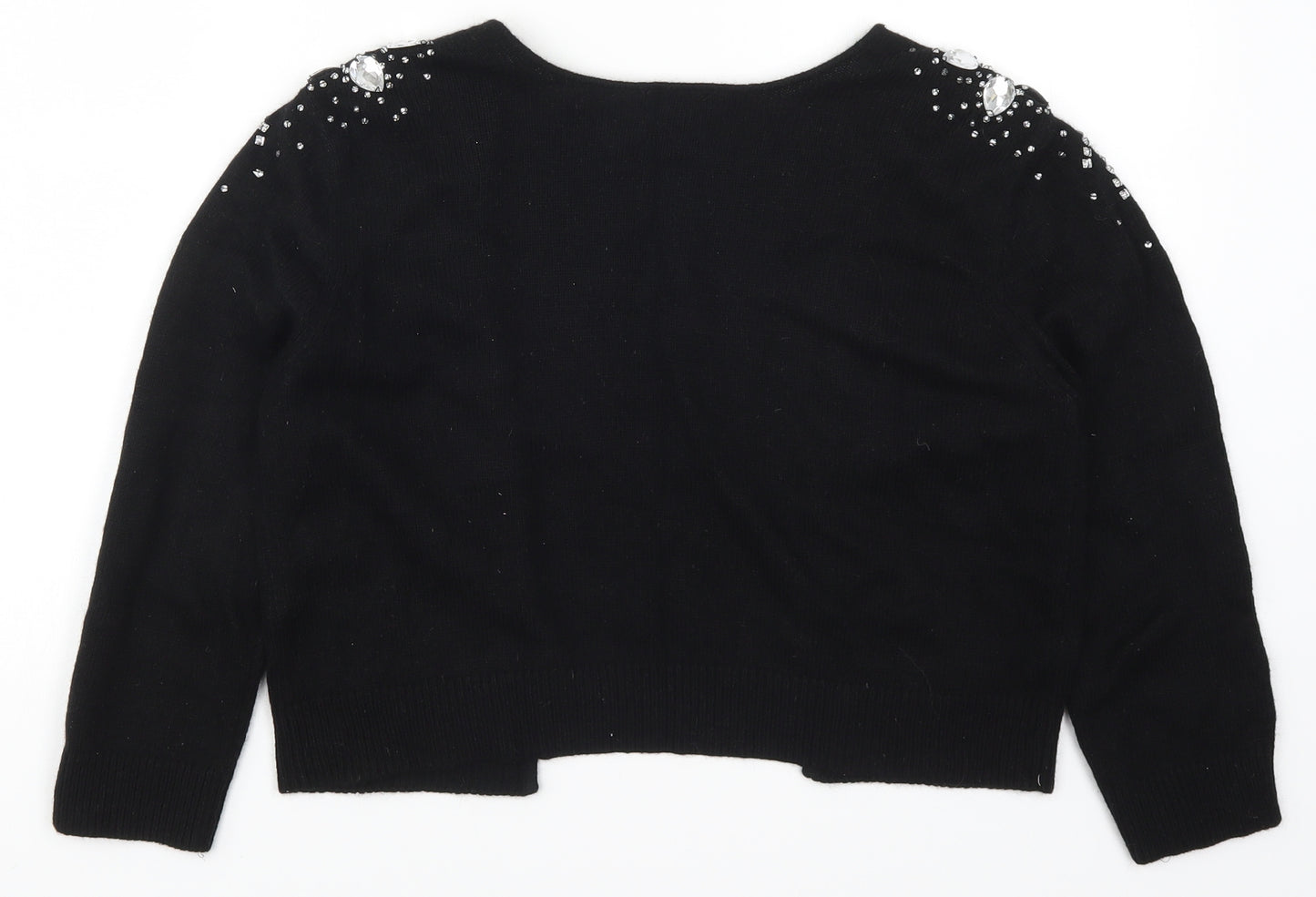 H&M Womens Black  Knit Cardigan Jumper Size M